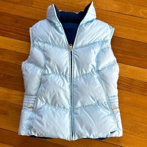 NIKE reversible Nike puffer vest blue jacket Sz Small Women F12